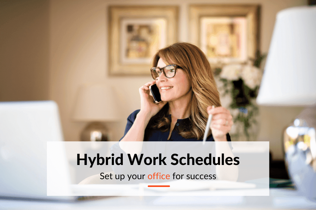 A hybrid work schedule combines the two worlds of traditional office work and remote work in one model. By doing this, hybrid work schedules are able to create a flexible working environment where employees can choose for themselves when they want to be in the office and when they want to work from home.