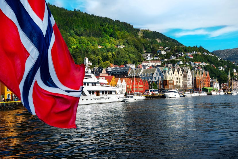 Picture of the norweigan flag. 