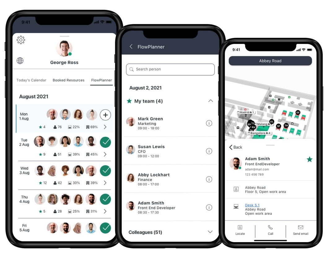 Hybrid workplace colleague planner